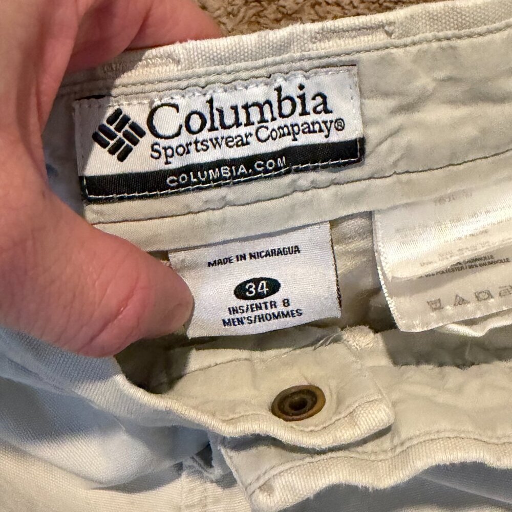 Columbia Men’s 7" Inseam Cotton Cargo Shorts - Tan Khaki - Size 34 - Picture 2 of 15